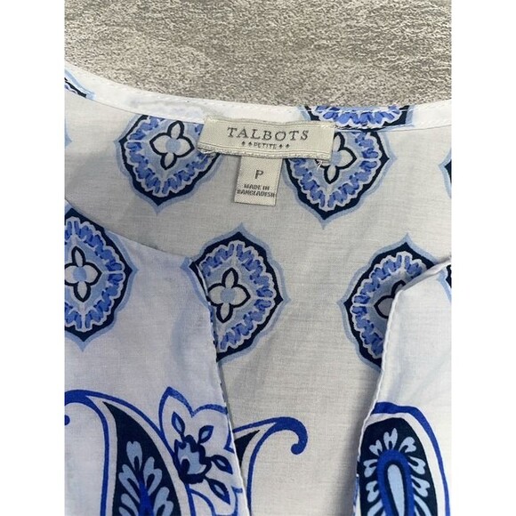 Bundle of TWO ~ Talbots Petite Small Button-Down Butterfly Shirt, Paisley Tunic - Picture 6 of 11